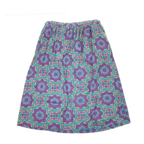Vintage 90s {Jantzen} A-Line Midi Skirt Purple/Blue Paisley XL - Picture 12 of 12